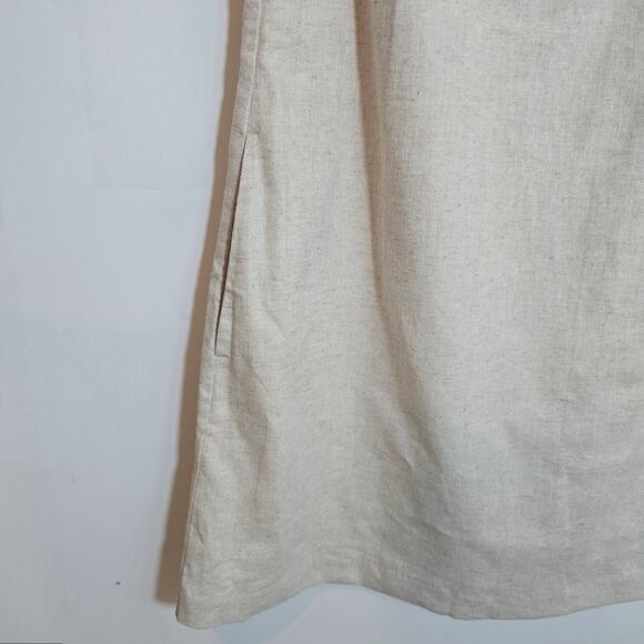NWT Banana Republic Linen Blend Square Neck Dress Sz M Beige Shift Neutral $110 - Picture 5 of 11